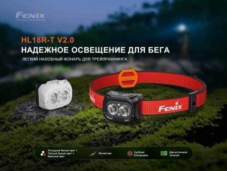 Фонарь налобный Fenix HL18R-T v2.0 800 Lumen (White, акк. ARB-LP1900mAh)